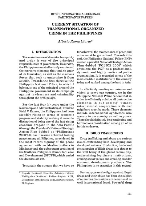 CURRENT SITUATION OF TRANSNATIONAL ORGANIZED .